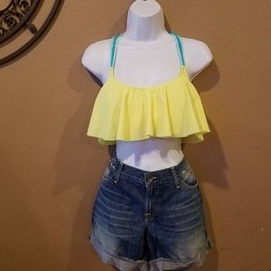 Large yellow bathing suit top